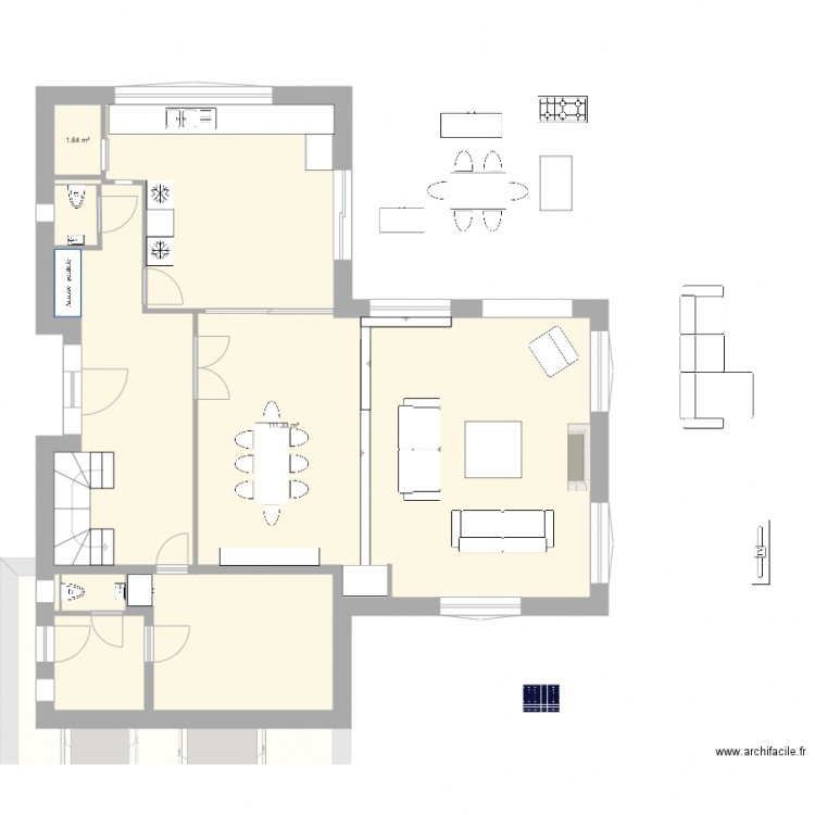 rez final sans tv sans celier VIRG. Plan de 0 pièce et 0 m2
