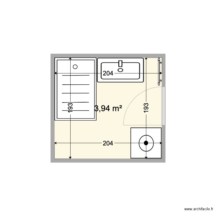 SDB cessole. Plan de 0 pièce et 0 m2