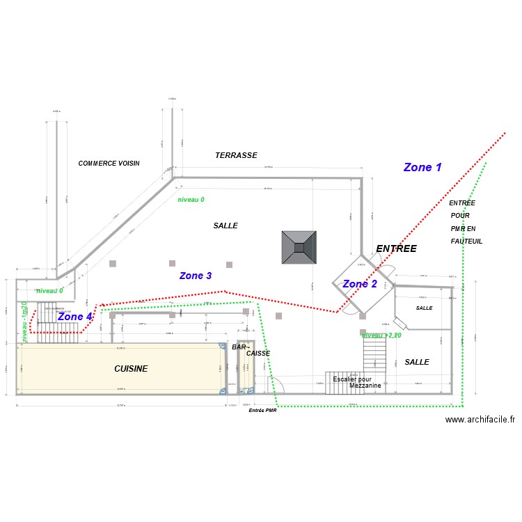 plan cotations. Plan de 0 pièce et 0 m2