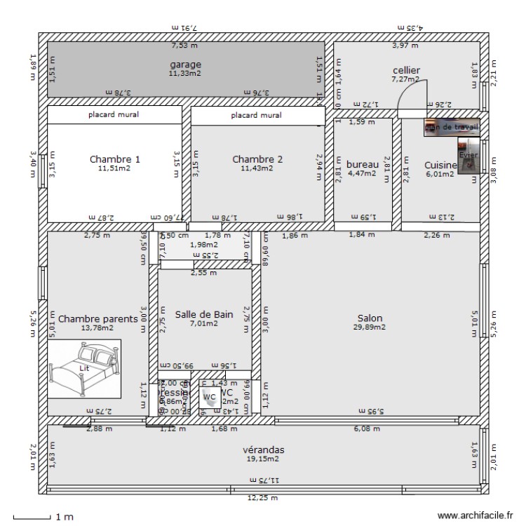 Plan maison bioclimatique T4 Par grabotte01 ️ ArchiFacile — free download