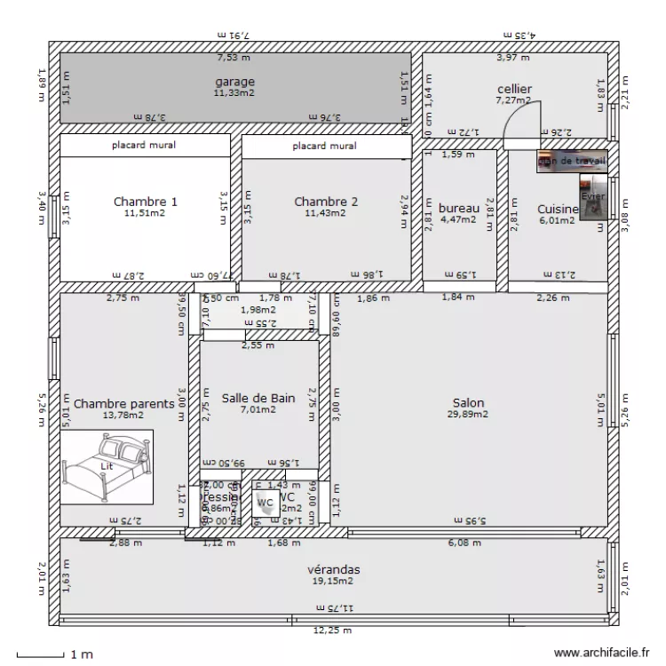 maison bioclimatique T4. Plan de maison bioclimatique T4. Plan de