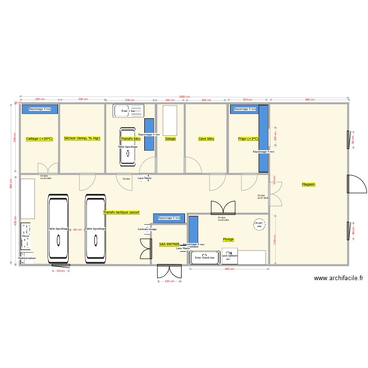 Gaec la Forest. Plan de 10 pièces et 128 m2