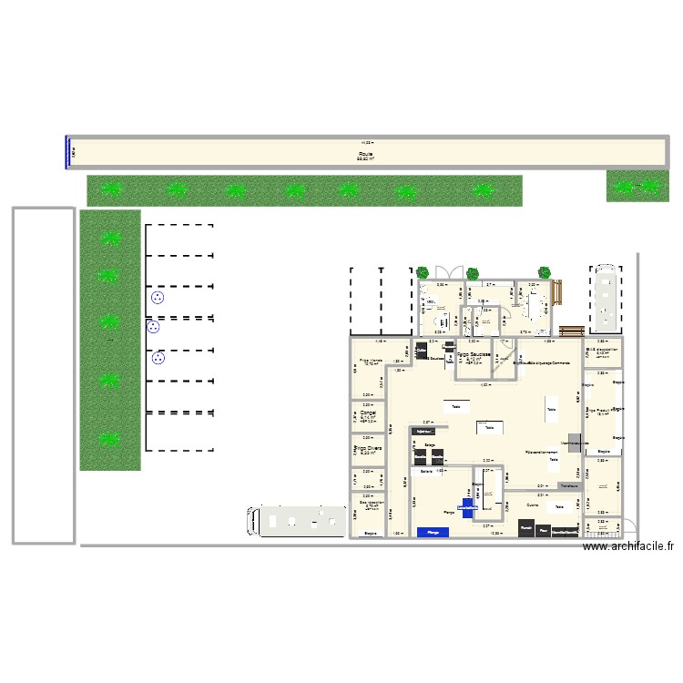 Plan Batiment 15X20 Aménagé 2. Plan de 18 pièces et 421 m2