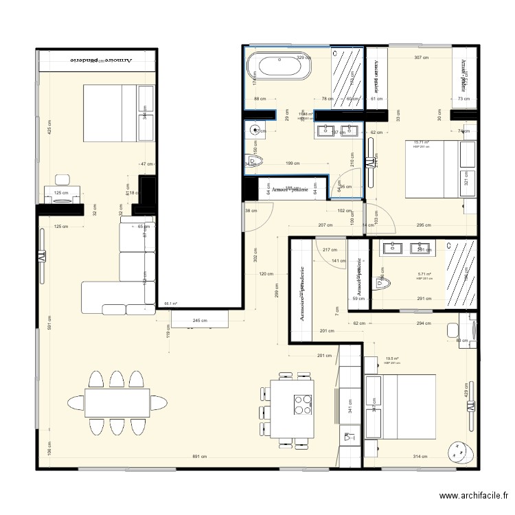 MONT ALBAN PROJET . Plan de 12 pièces et 120 m2