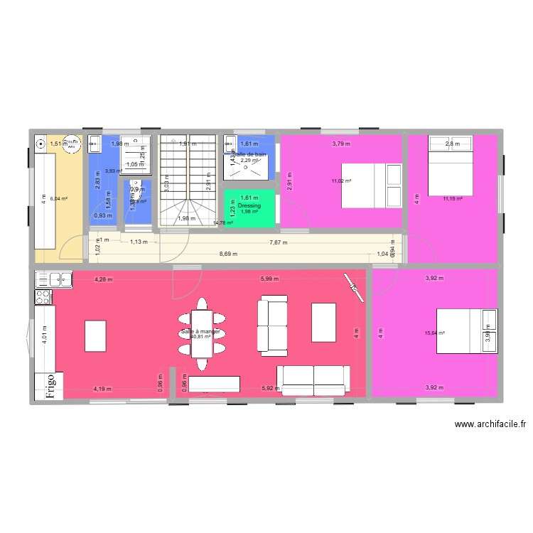 MALAUREILLE. Plan de 10 pièces et 109 m2