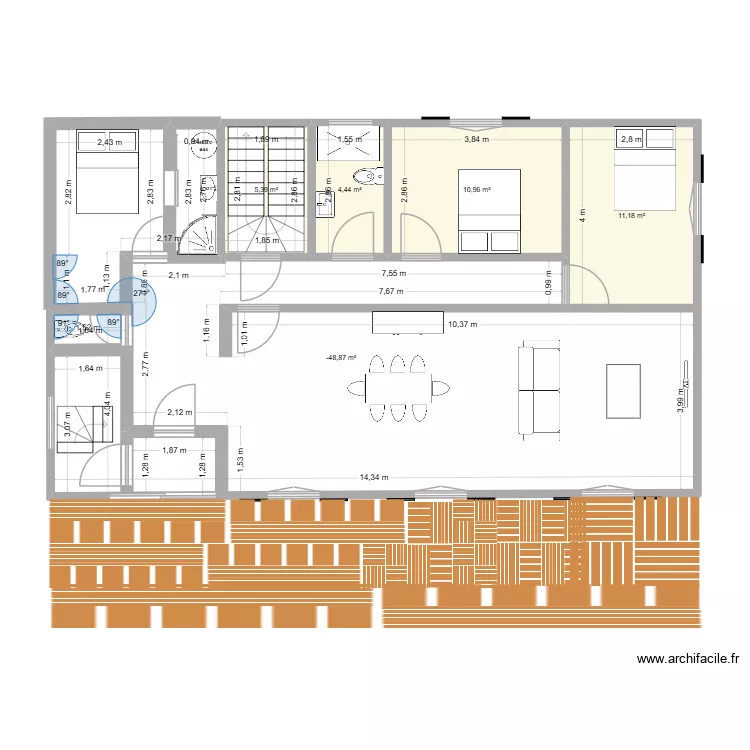 MALAUREILLE. Plan de 5  et 108 m²