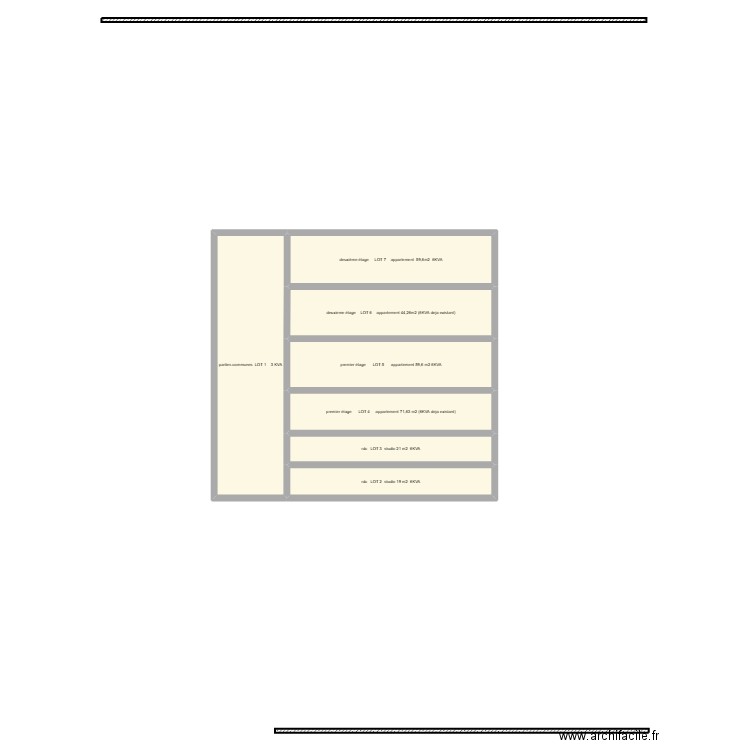maison 2. Plan de 6 pièces et 76 m2