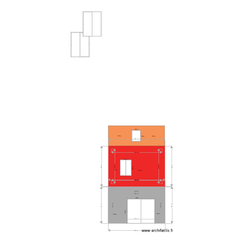 plan façade. Plan de 0 pièce et 0 m2