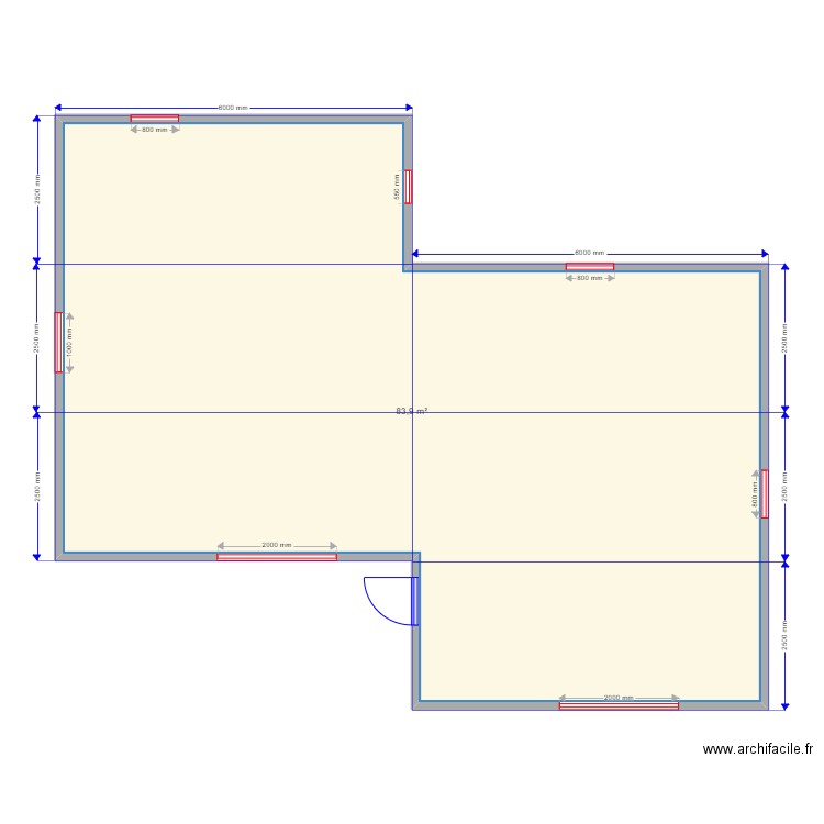 90 1 sv. Plan de 0 pièce et 0 m2