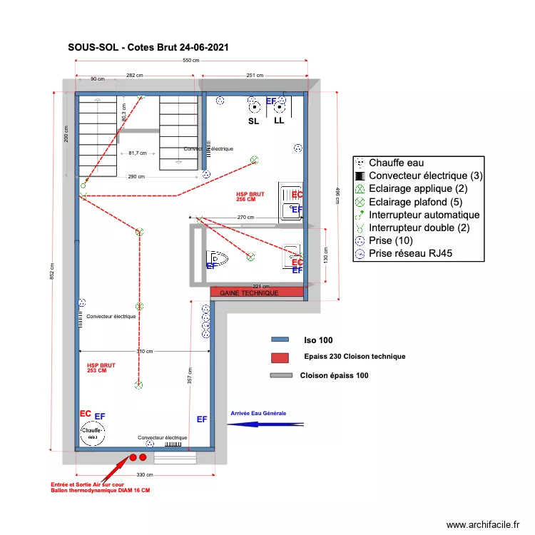 Sous sol Courbevoie 24 06 2021. Plan de 