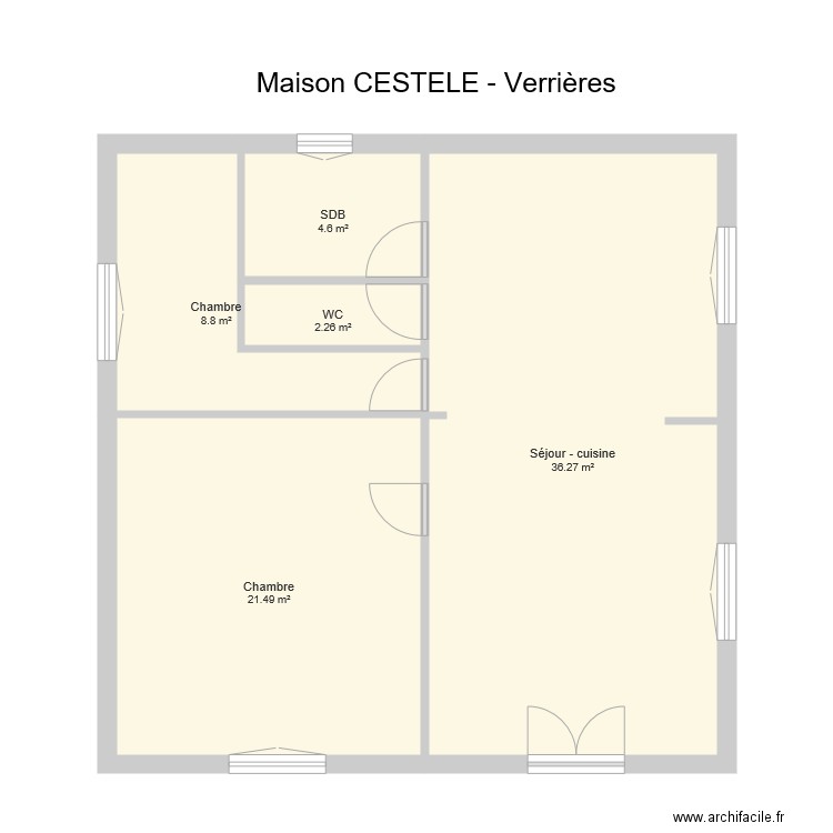 CESTELE Verrières en F. Plan de 0 pièce et 0 m2