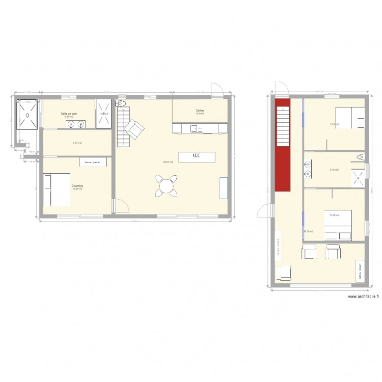 Maison montagne. Plan de 0 pièce et 0 m2