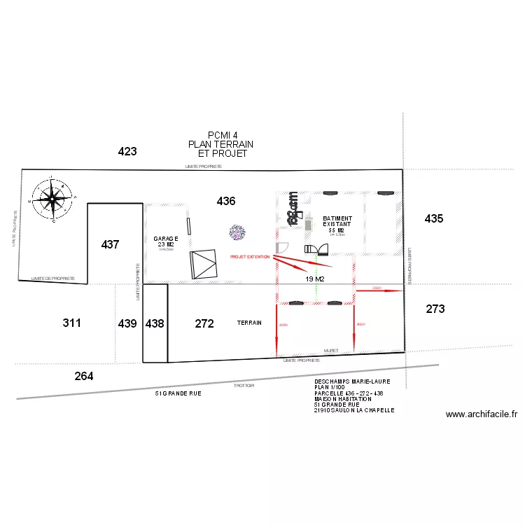 PCMI 4 TERRAIN PROJET. Plan de 