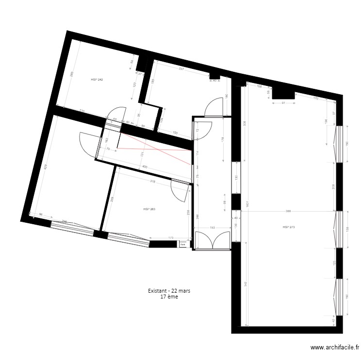 existant constance de b 22 mars. Plan de 0 pièce et 0 m2