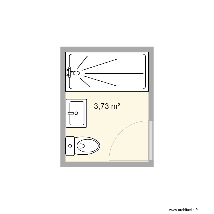 SALLE DE BAIN BOUDARD. Plan de 1 pièce et 4 m2