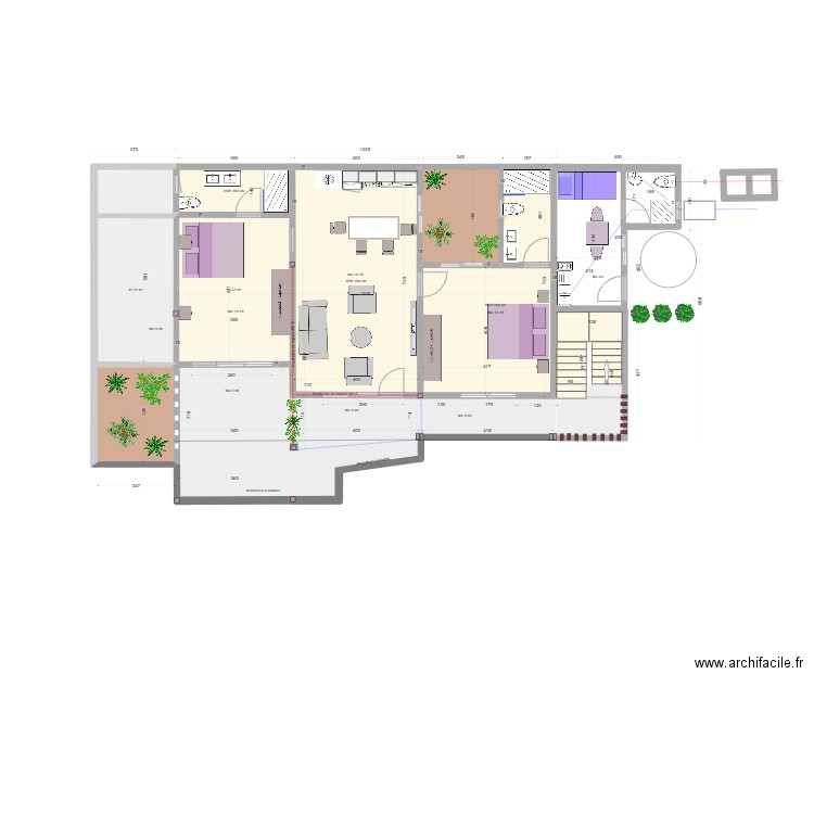 Villa somone rez. Plan de 4 pièces et 63 m2