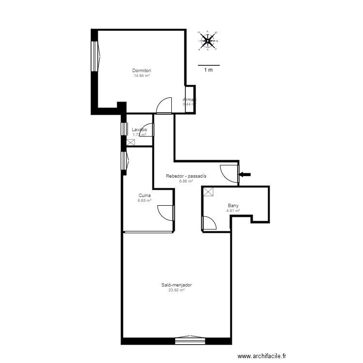 ED ARENY BLOC B 1 P ARINSAL. Plan de 7 pièces et 62 m2