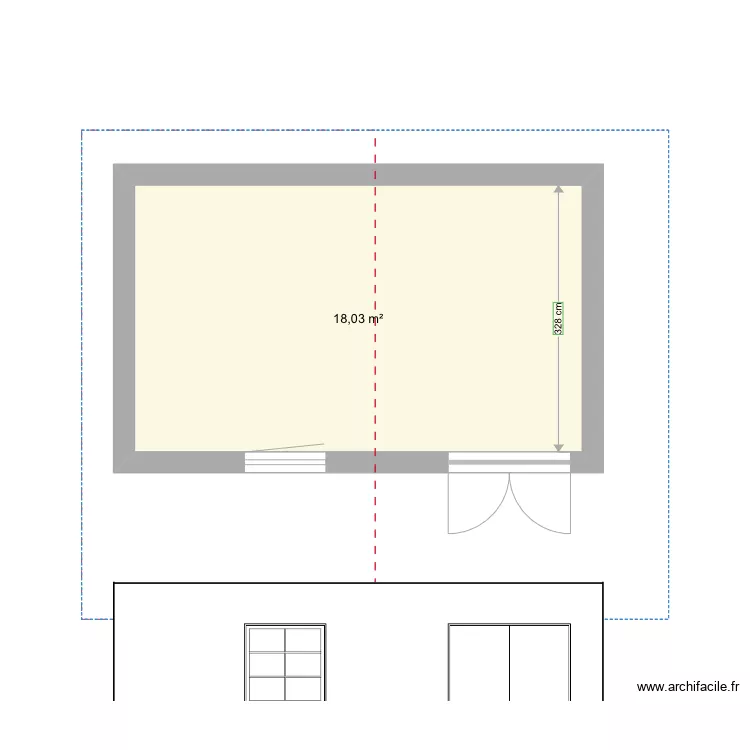 Cabane jardin surface A. Plan de 