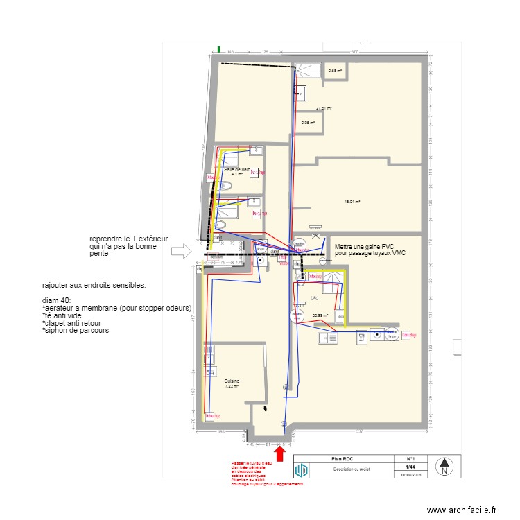 Colbert plomberie V3. Plan de 0 pièce et 0 m2