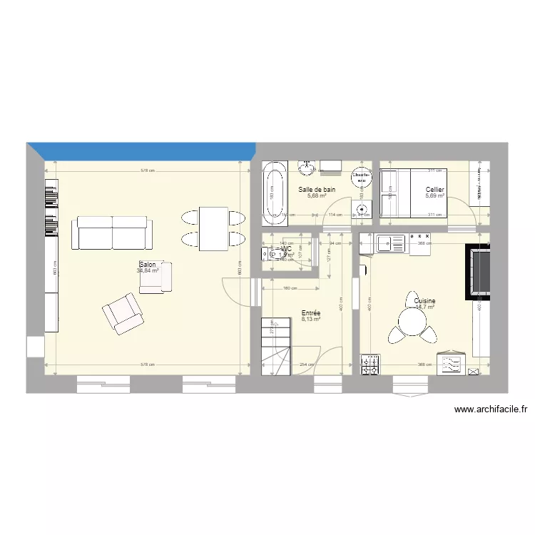 Chanteoiseau RDC AVANT. Plan de 