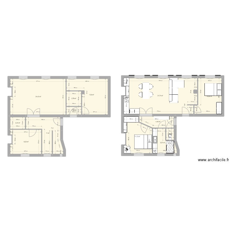 Abbesses 65m² 2. Plan de 15 pièces et 130 m2