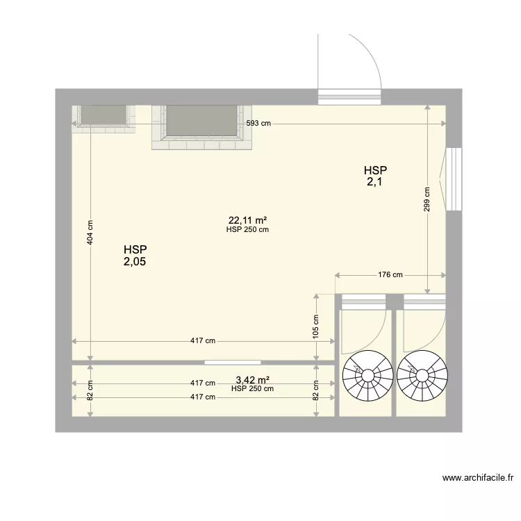 Chambre parentale. Plan de Chambre parentale. Plan de