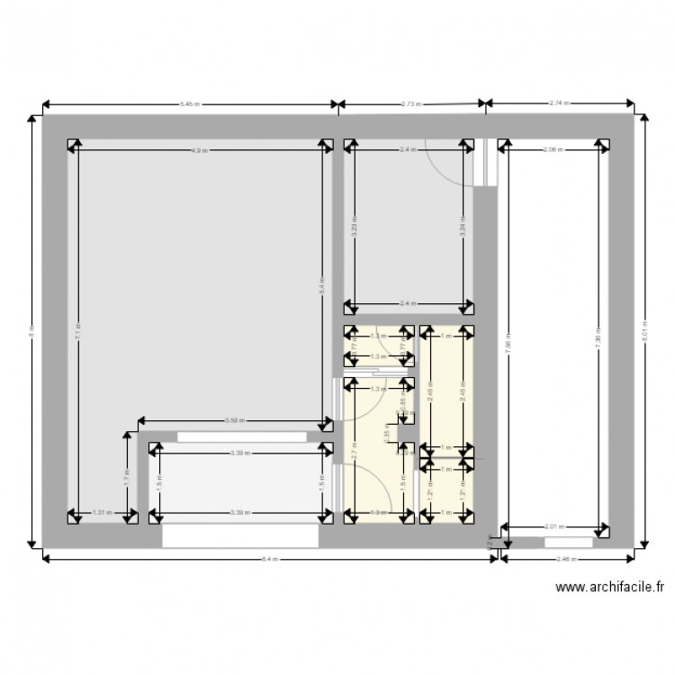 PLAN RDC cotations. Plan de 0 pièce et 0 m2