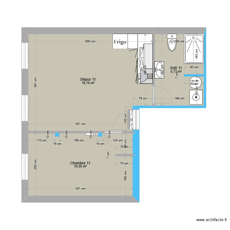 Appartement 11. Plan de 3 pièces et 35 m2