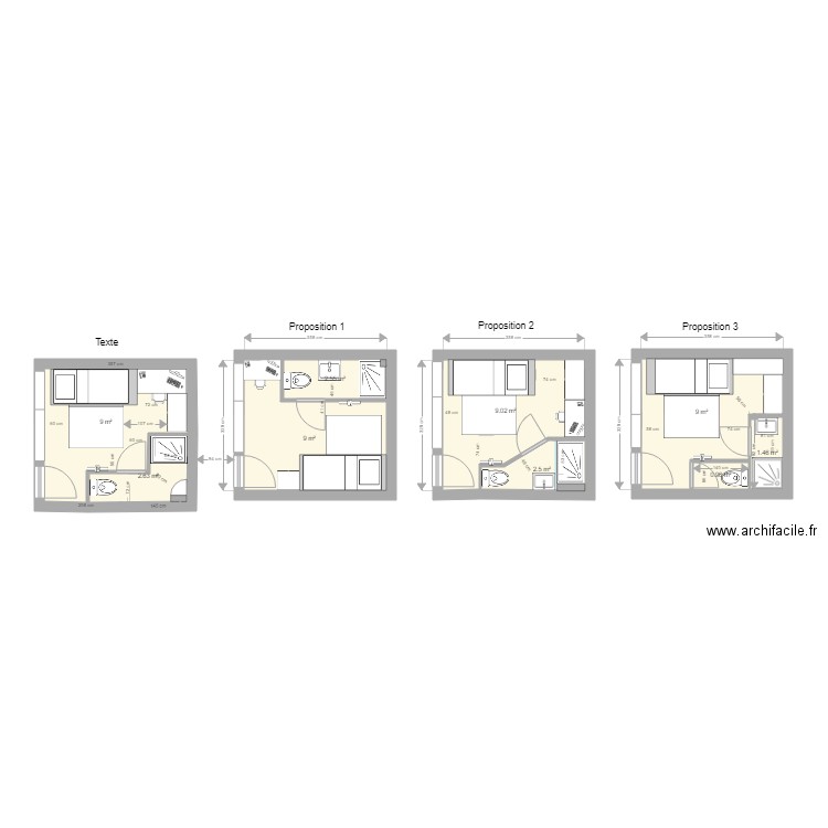 CHAMBRES  essai 3. Plan de 0 pièce et 0 m2