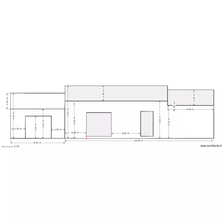 facade avant sans haut. Plan de facade avant sans haut. Plan de