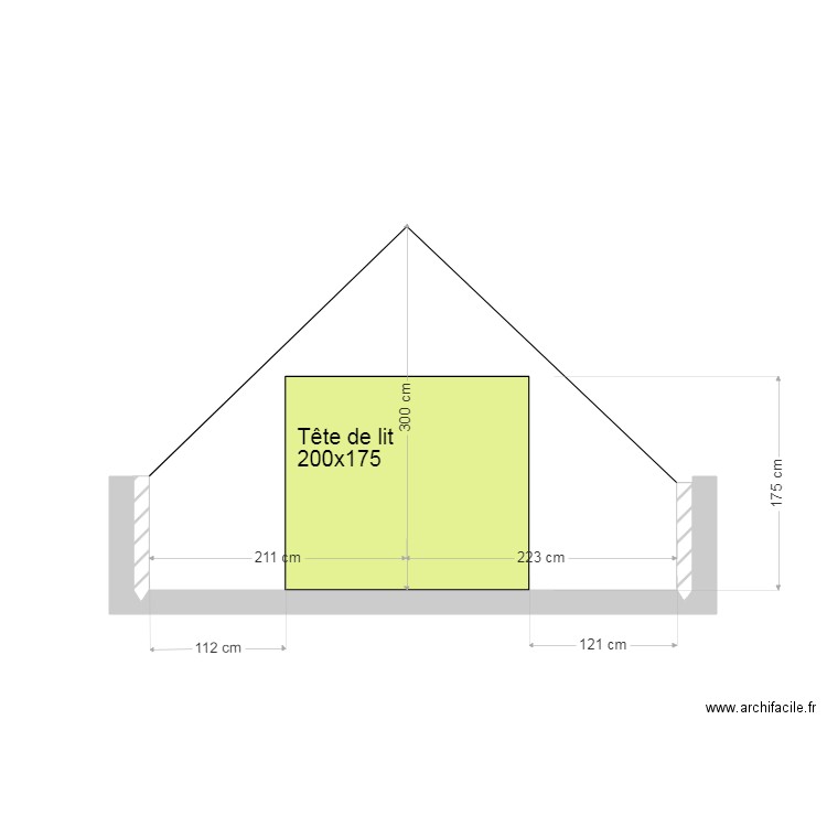 Jully  tete de lit centrée 200. Plan de 0 pièce et 0 m2