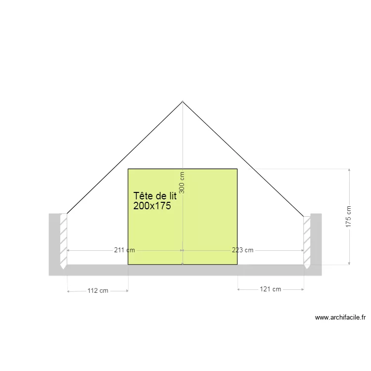 Jully tete de lit centrée 200. Plan de Jully tete de lit centrée 200. Plan de