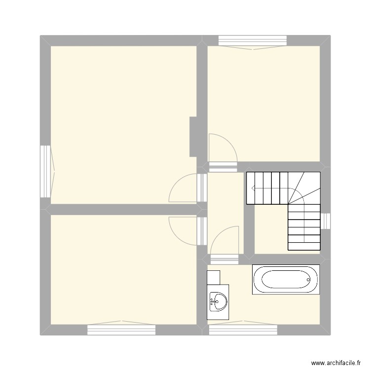 REZ - CLABECQ. Plan de 6 pièces et 42 m2