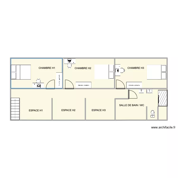 NIVEAU 2 APPARTEMENT SCI. Plan de 