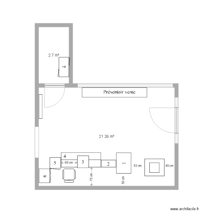 Zadkine existant cotes. Plan de 0 pièce et 0 m2