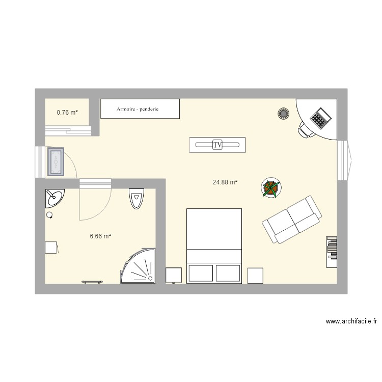 plan chambre. Plan de 0 pièce et 0 m2