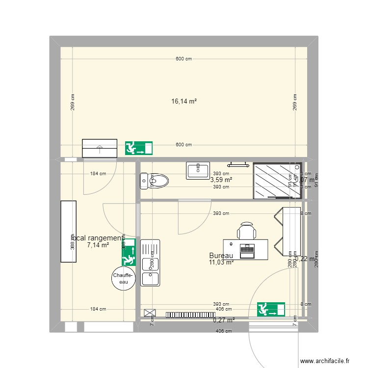 Rive de Gier. Plan de 7 pièces et 38 m2