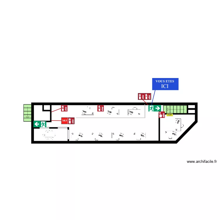 QUAI SUD 3 etage sortie magasin. Plan de 