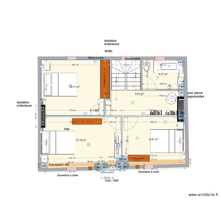 Etage Pinceloup 1 Option6. Plan de 0 pièce et 0 m2