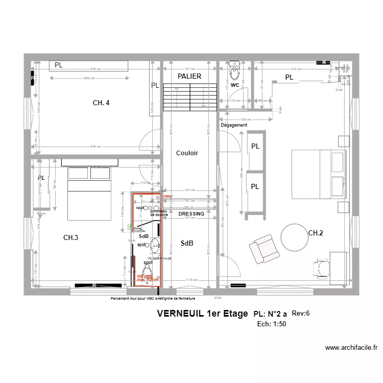 VERNEUIL 1er Etage a3. Plan de 