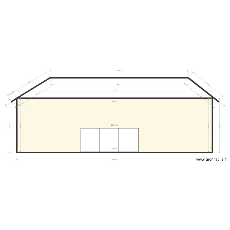 f 322. Plan de 1 pièce et 84 m2