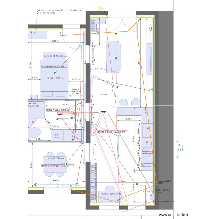 Plans Lumieres et Volets. Plan de 0 pièce et 0 m2