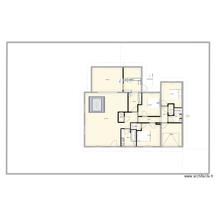 nouveau 1. Plan de 11 pièces et 143 m2