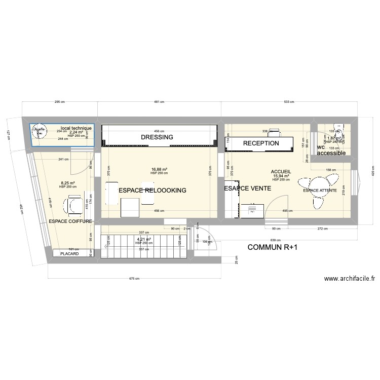 PLAN IMPLANTATION ETAGE MAJUSAGENCY. Plan de 6 pièces et 49 m2