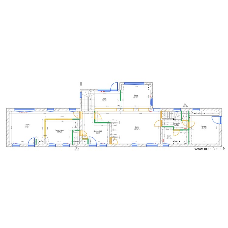 Ferme Hautmont 2. Plan de 13 pièces et 136 m2