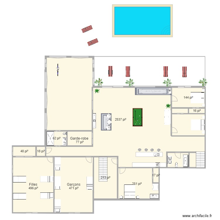 Chalet 1 étage sous sol. Plan de 0 pièce et 0 m2