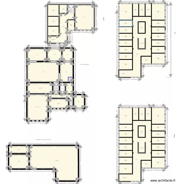 Projet de r&eacute;habilitations bureaux v&eacute;nisieux 05. Plan de 