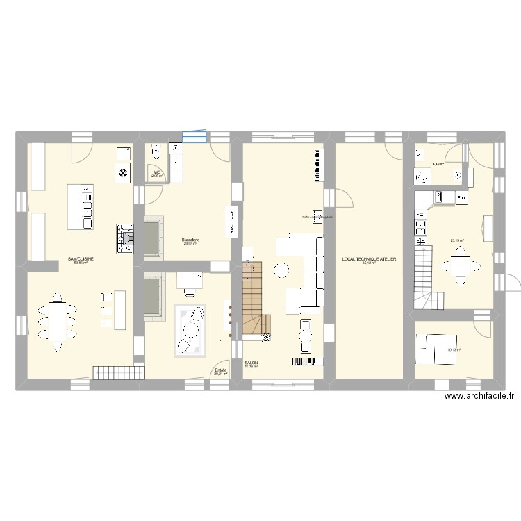 ferme janvier 2023. Plan de 26 pièces et 486 m2