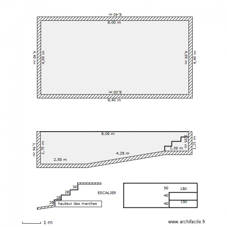 piscine 8x4. Plan de 0 pièce et 0 m2