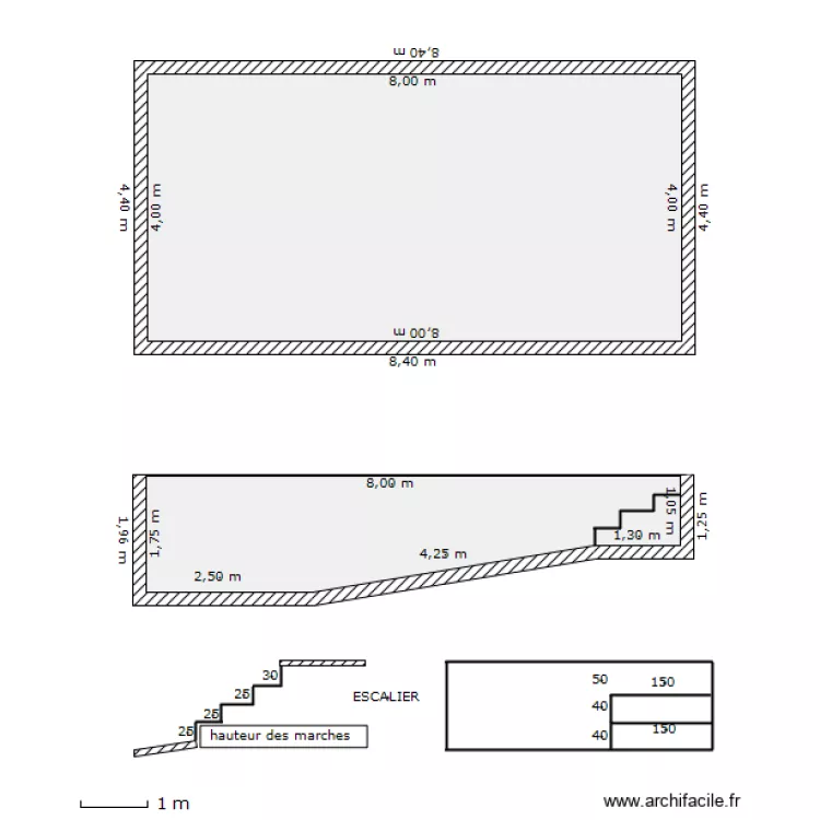 piscine 8x4. Plan de 